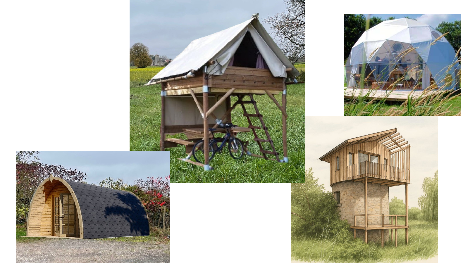 Logements insolites en Haute Saone - tente, pod, tour, cabane